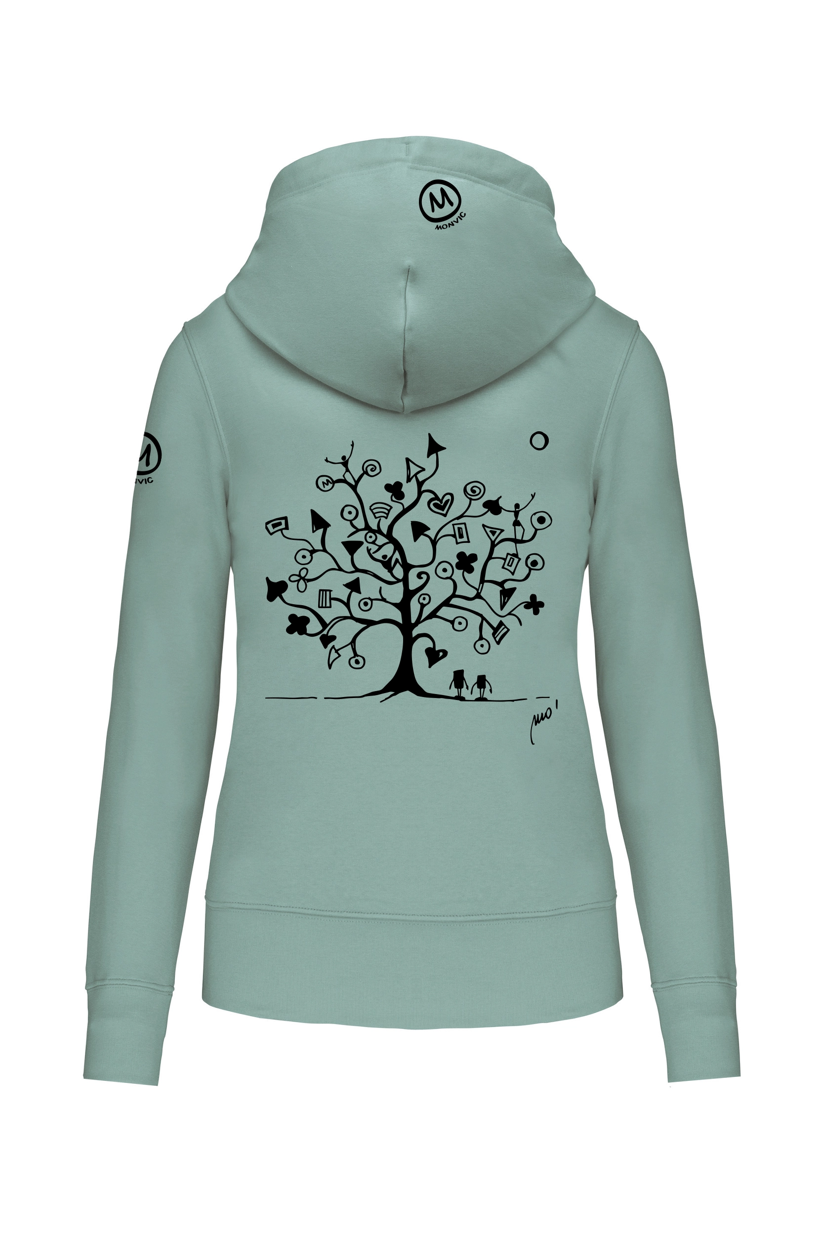 felpa arrampicata donna sage MAGIC TREE FEDRA ZIP MONVIC retro