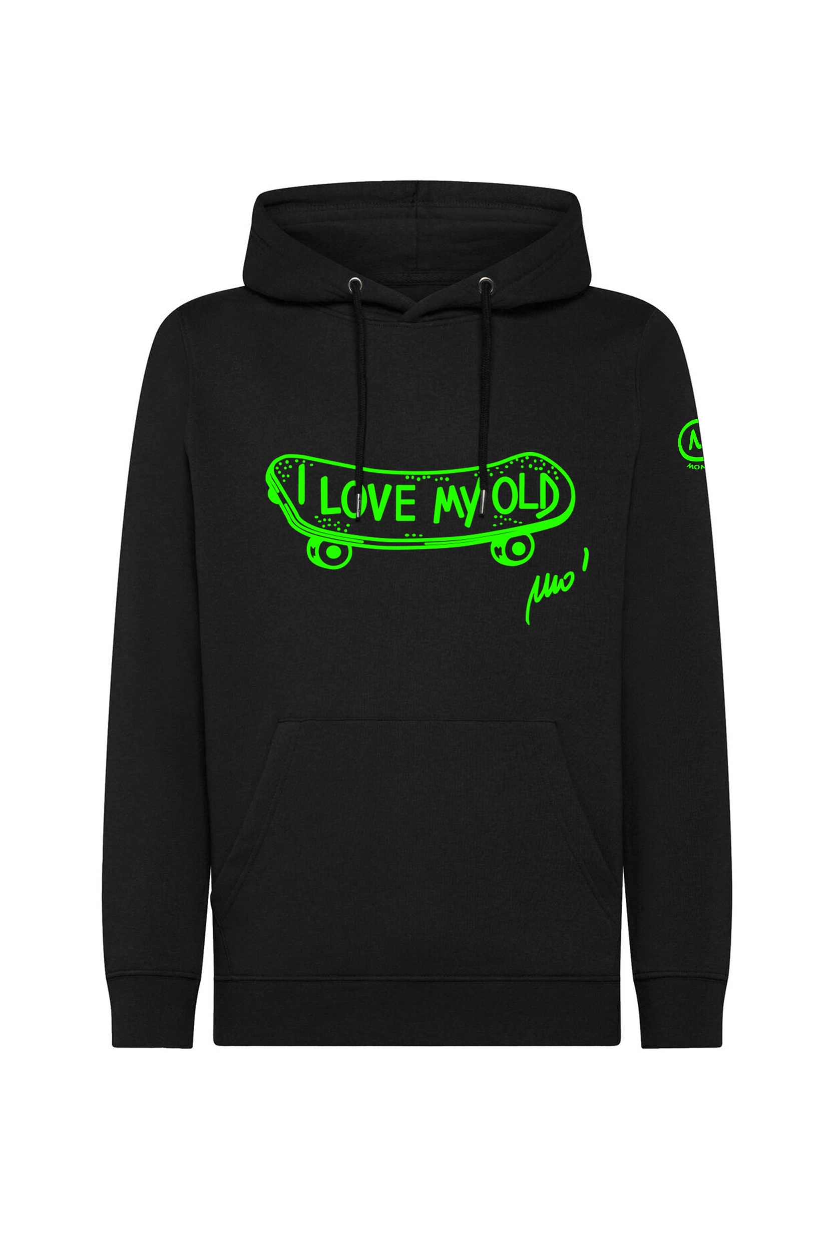 felpa arrampicata uomo donna unisex - nero I LOVE MY OLD NAVAJO MONVIC Unisex Hoodie skateboard "I love my old" NAVAJO - Image 1