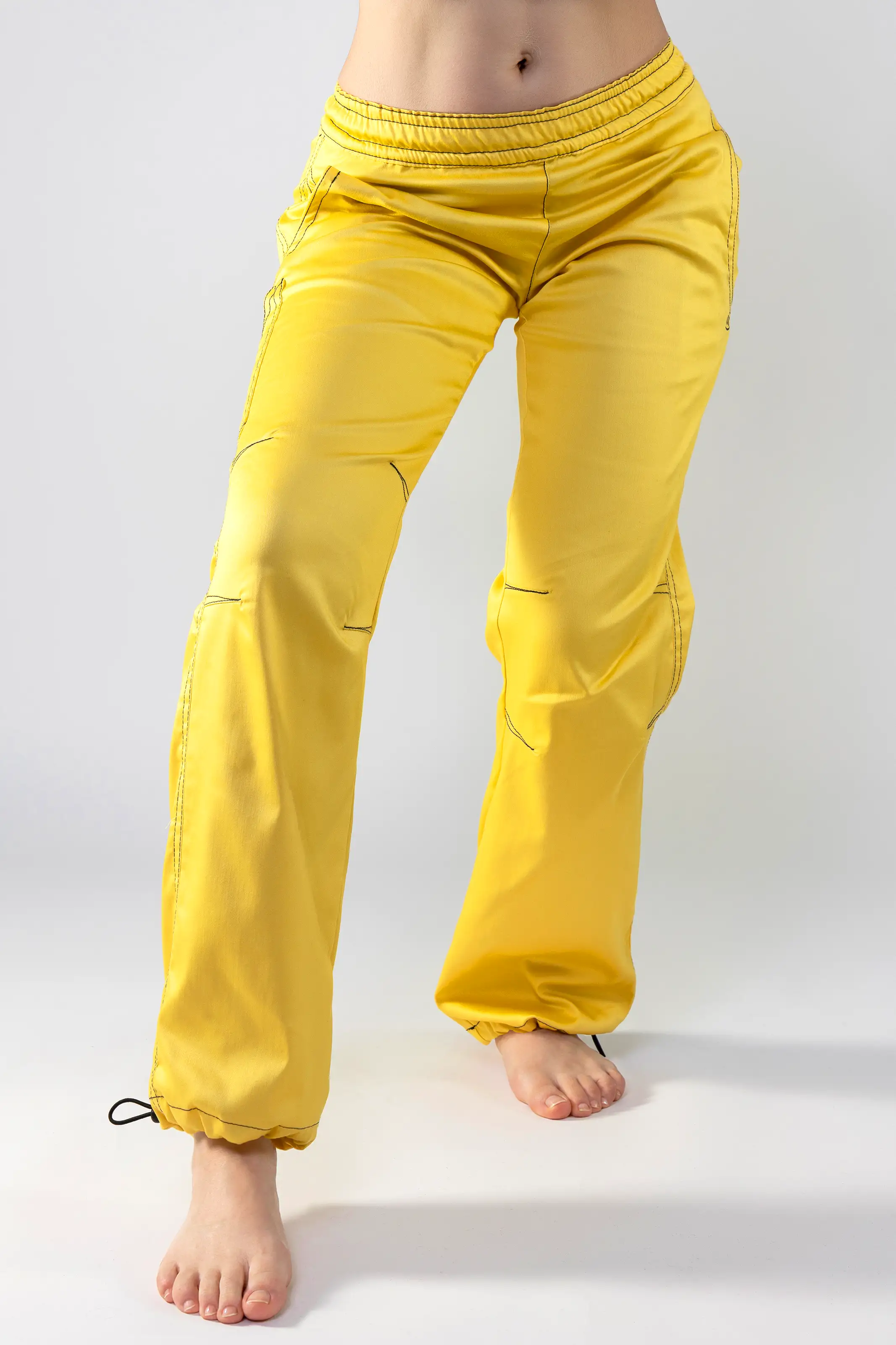 Pantalon de sport femme VIOLET en coton extensible jaune