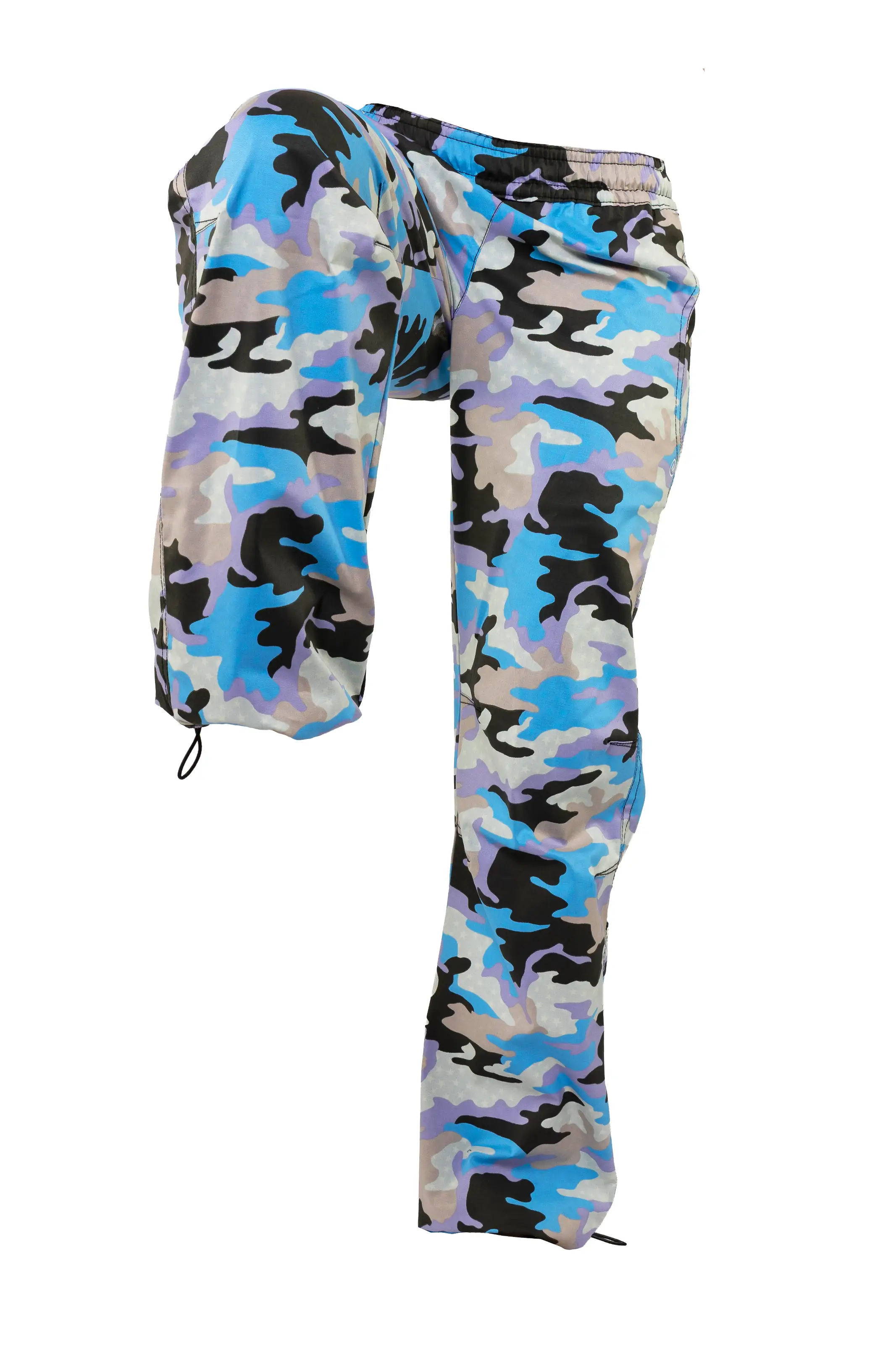 Pantalone arrampicata donna VIOLET con fantasia camouflage azzurra e lilla