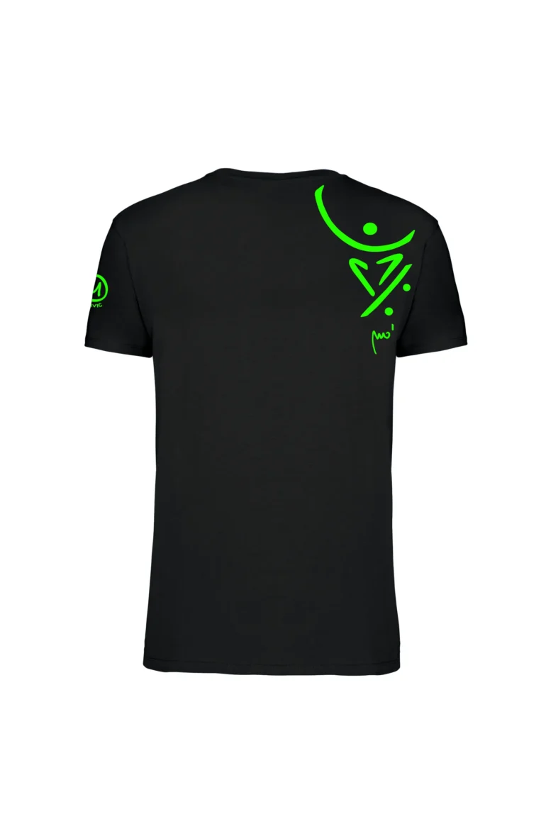 t-shirt arrampicata uomo - nero-verde fluo SKATE HASH MONVIC
